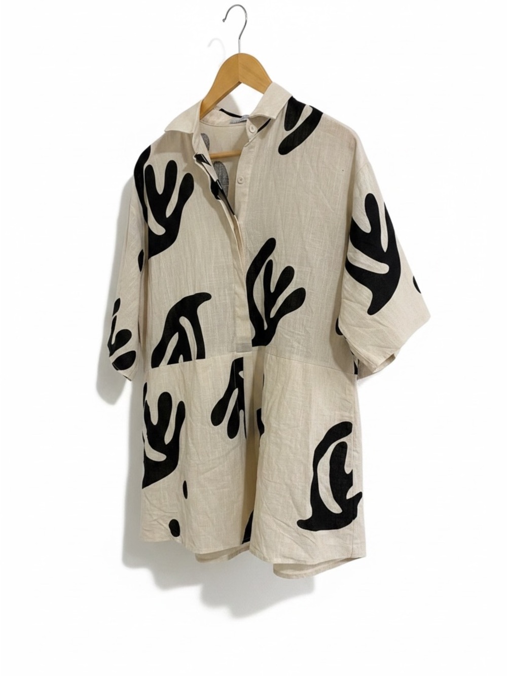 petal + pup Abstract Print Linen Blend Romper | Size Small - Picture 3 of 9